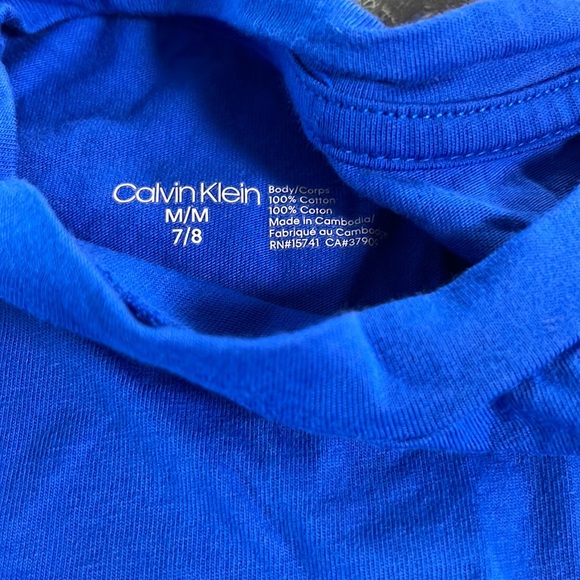 Calvin Klein 100% cotton T-shirt set 2 black, 2 blue and grey size 7/8 - Picture 9 of 9